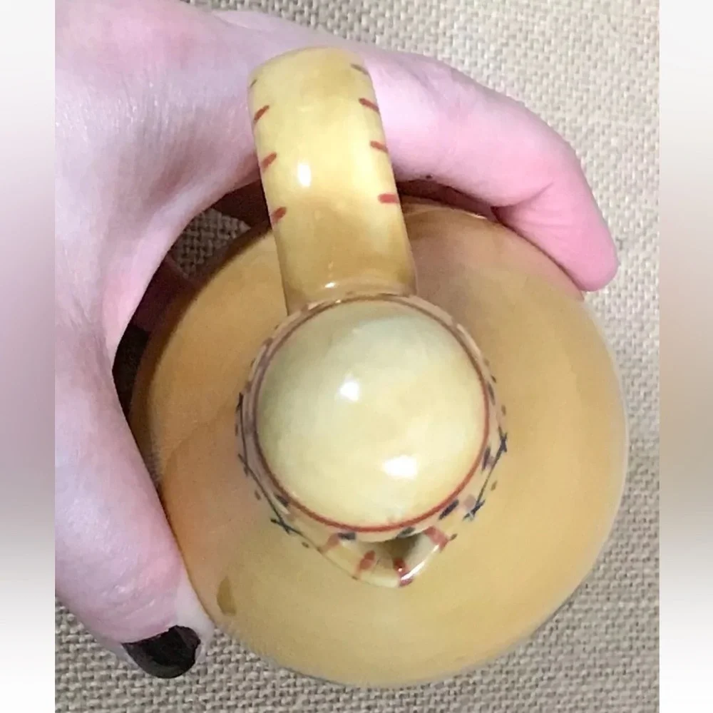 Le Vinaigre Yellow Vinegar Cruet Hand Painted French Parisian Style Cottage Core